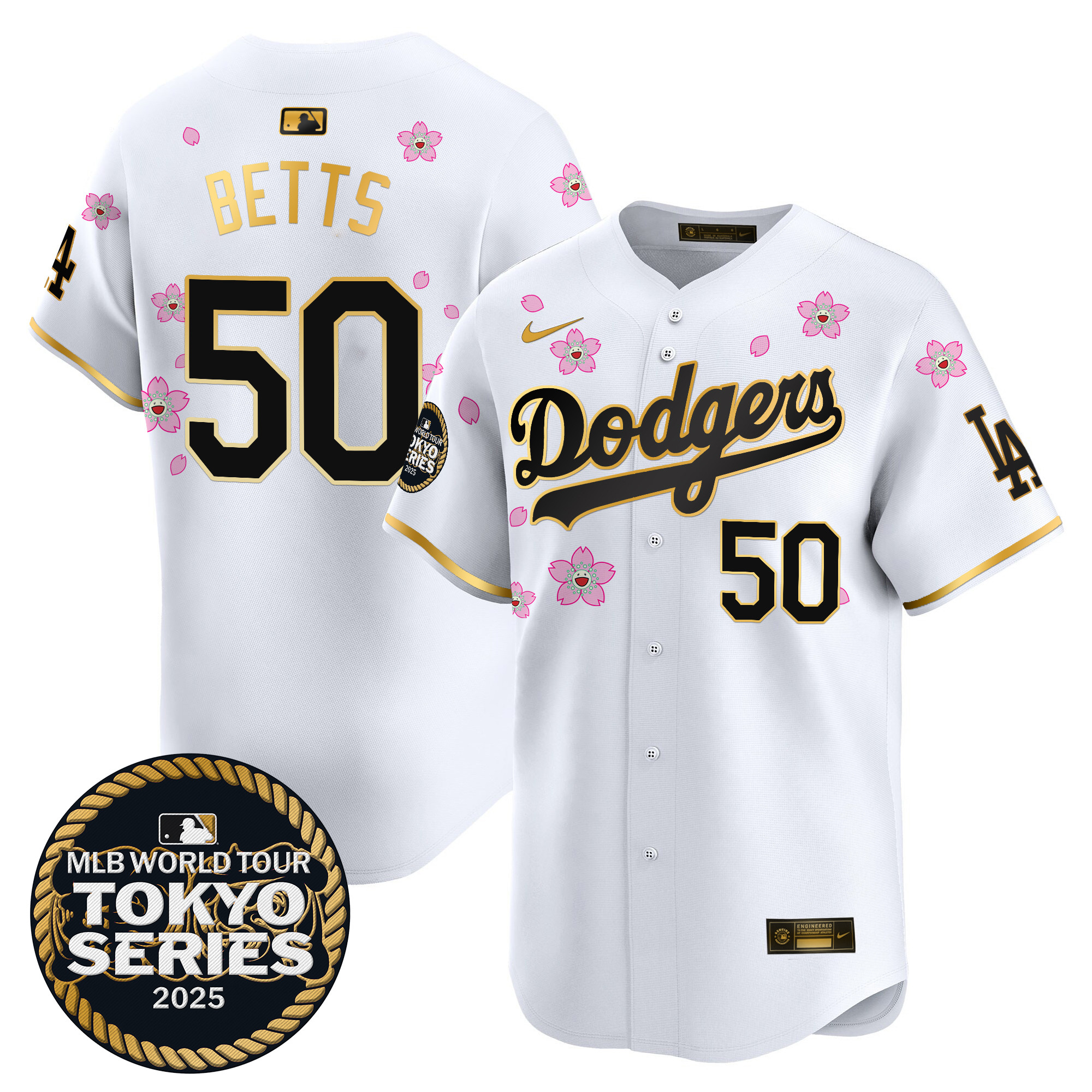 Men Los Angeles Dodgers #50 Betts Tokyo Series white Limited Stitched 2025 Jersey2